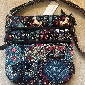 Vera Bradley Triple Zip Hipster Crossbody Bag Blue